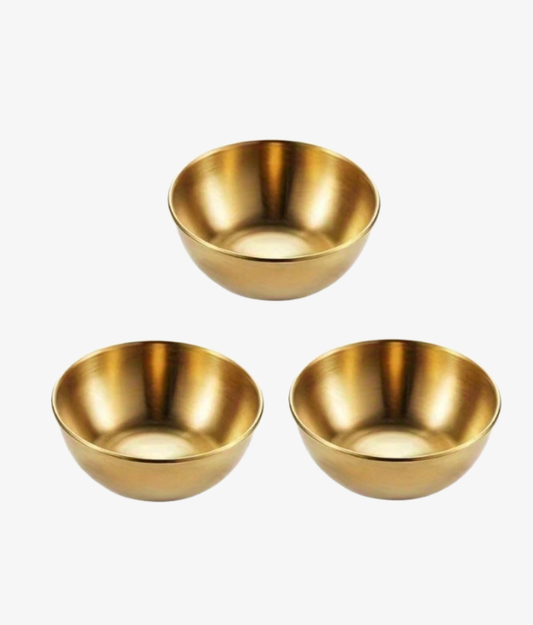 3 Mini Hammam Mixing bowls - Gold Stainless Steel