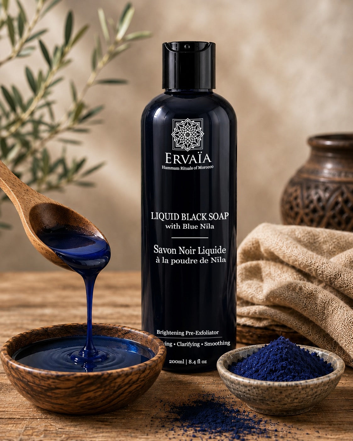 Liquid Black Soap with Blue Nila