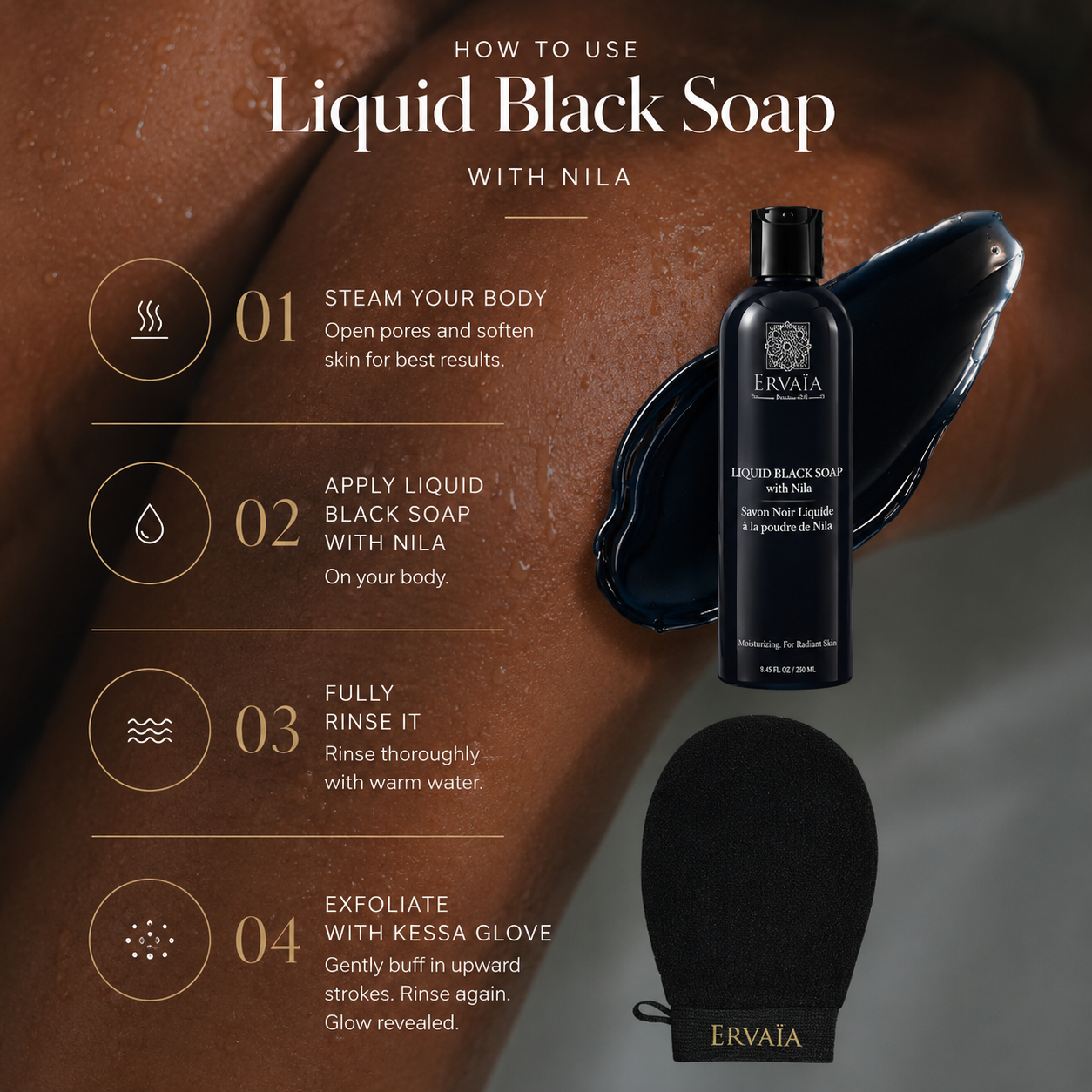 Liquid Black Soap with Blue Nila